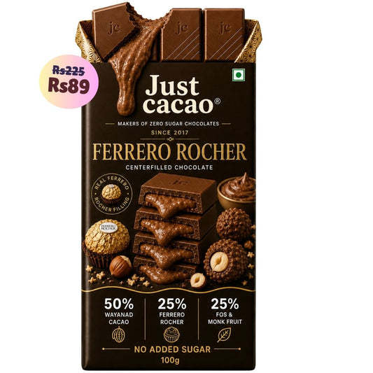 Ferrero Rocher • Sugar Free Center-Filled Chocolate Bar • 100g