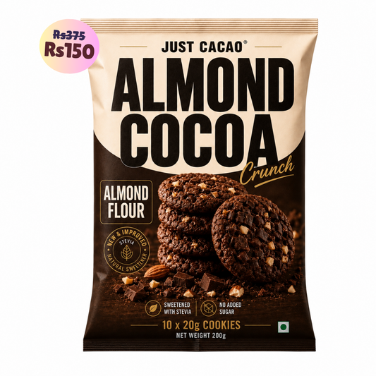 Almond Cocoa Crunch Cookies (10x20g Cookies) • Sugar-Free Almond Flour Cookies • 200g (10x20g Cookies)