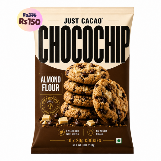 Choco Chip Cookies (10x20g Cookies) • Sugar-Free Almond Flour Cookies • 200g (10x20g Cookies)
